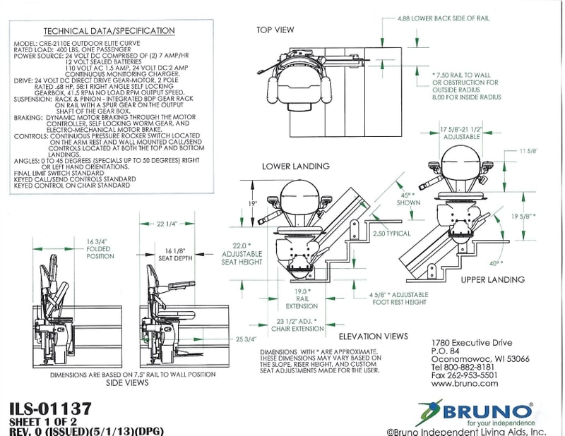 Bruno Elite Outdoor Curved CRE2110E Stairlift